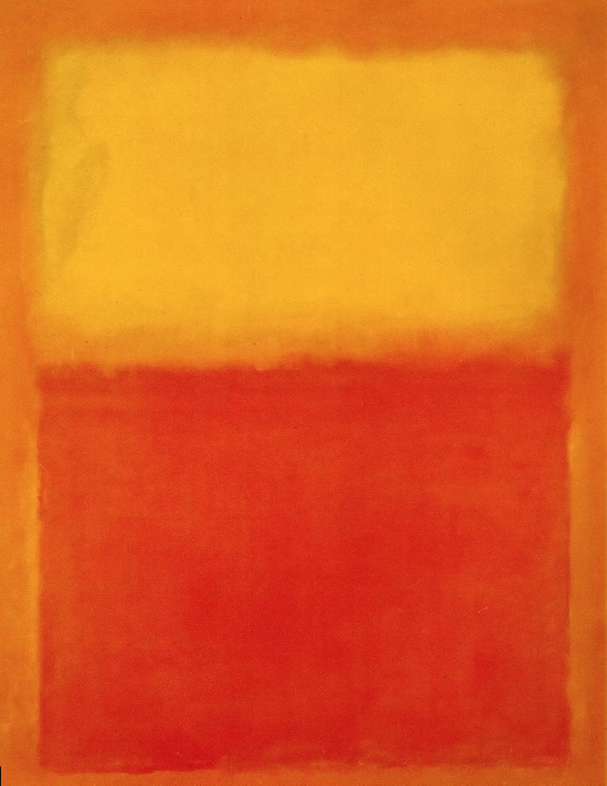 Mark Rothko's Untitled, 1970: soft-edged rectangles of yellow over red on an orange ground.